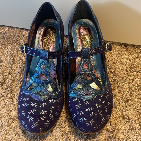 Irregular Choice Nicely Done Heel in Blue Dragonfly Sz 10 - Picture 2 of 12